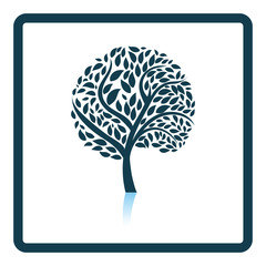 Ecological tree with leaves icon
