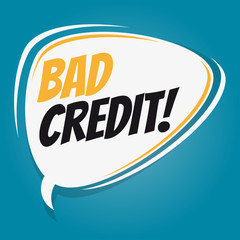 bad credit retro vector speech balloon