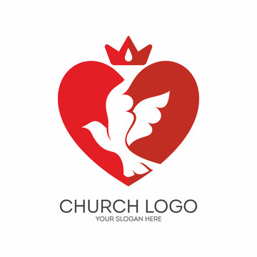 Church logo. Christian symbols. Holy Spirit reigns.