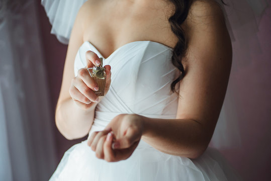 Young Bride Getting Ready At Home In The Morning