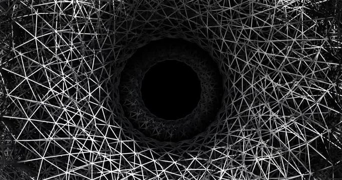 Iron transformer. Polygonal geometric surface. computer generated seamless loop abstract motion background. 4k