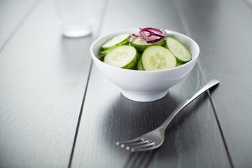 fresh healthy salad of cucumber