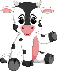 Cute baby cow cartoon
