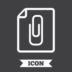 File annex icon. Paper clip symbol.