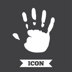 Fototapeta na wymiar Hand print sign icon. Stop symbol.