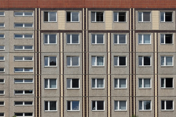 old gdr /ddr building facade in east berlin