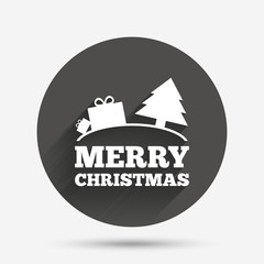 Merry christmas gift sign icon. Present symbol.