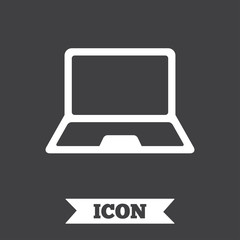 Laptop sign icon. Notebook pc symbol.