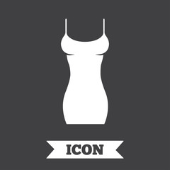 Women dress sign icon. Intimates and sleeps.