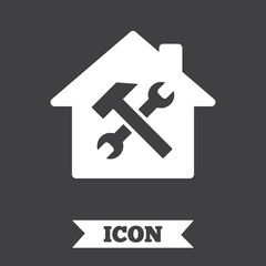 Service house. Repair tool icon. Service symbol.