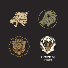 Lion logo design icon vector set