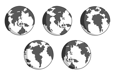 Obraz premium white and grey earth movement set