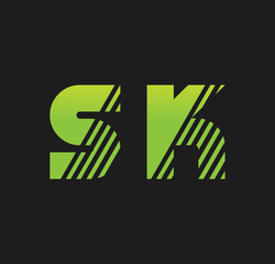 sk initial green with strip