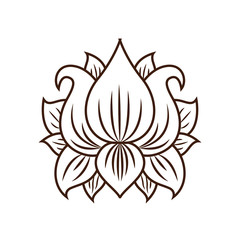 Obraz premium lotus flower drawing isolated icon design, vector illustration graphic 