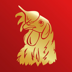 Rooster logo mascot. rooster head vector illustration foil.