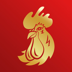 Rooster logo mascot. rooster head vector illustration foil.