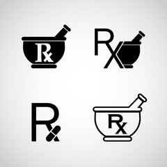 pharmacy logo icon vector set - obrazy, fototapety, plakaty