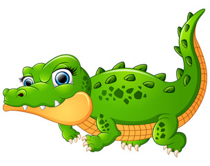 Crocodile cartoon isolated on white background