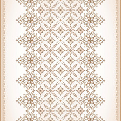 Vector line art seamless border for design template.
