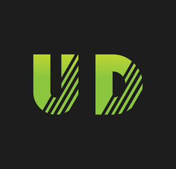 ud initial green with strip