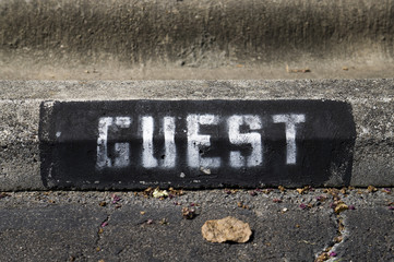 Black and White Guest Posted Sign