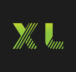 xl initial green with strip