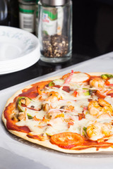 homemade seafood pizza