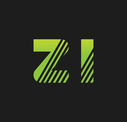 zi initial green with strip