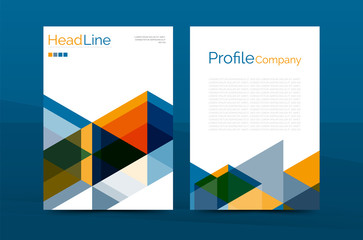 Color business brochure cover vector template