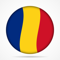 Fototapeta premium button with waving flag of Romania