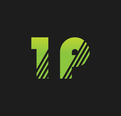 1p initial green with strip