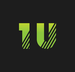 1u initial green with strip