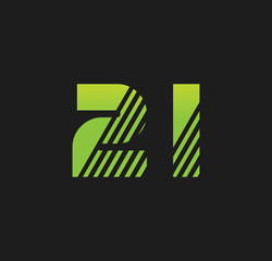 2i initial green with strip