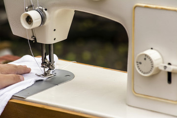sewing machine and fabric