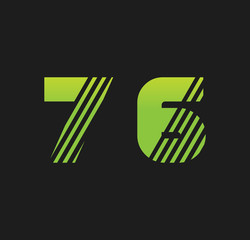 76 initial green with strip
