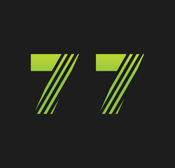 77 initial green with strip