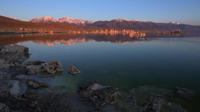 Sunrise at Mono Lake Sierra Nevada range in the background California Landscape USA