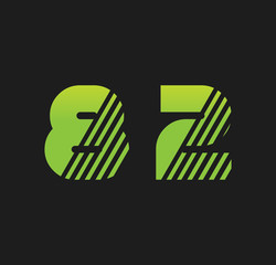 Fototapeta premium 82 initial green with strip