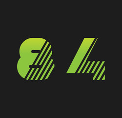 84 initial green with strip