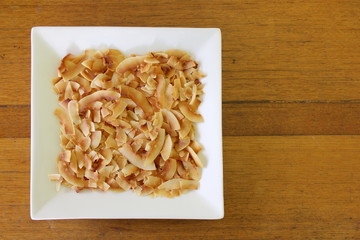 Toasted Coconut flowers on Plate 1