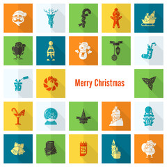 Fototapeta premium Christmas and Winter Icons Collection