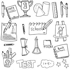 School hand draw doodles design