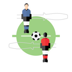 Table Football, table top game, soccer, flat illustration