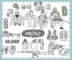 Hand drawn military B