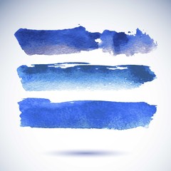 Blue watercolor splatters