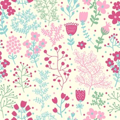 Pink seamless floral pattern