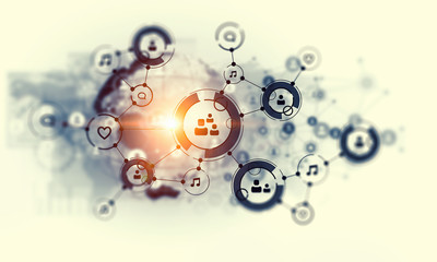 Social networking scheme . Mixed media