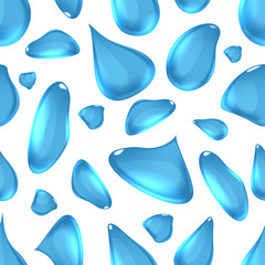 Vector seamless pattern of Pure Clear Realistic Water Drops