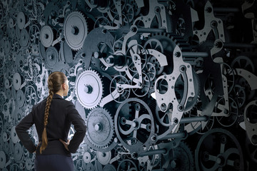 Gears working mechanism . Mixed media