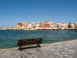 Fototapeta na wymiar Old Venetian harbour in Chania. Crete, Greece